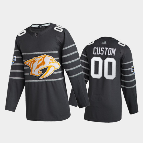 Men's Nashville Predators Custom #00 2020 NHL All-Star Game  Gray Jersey