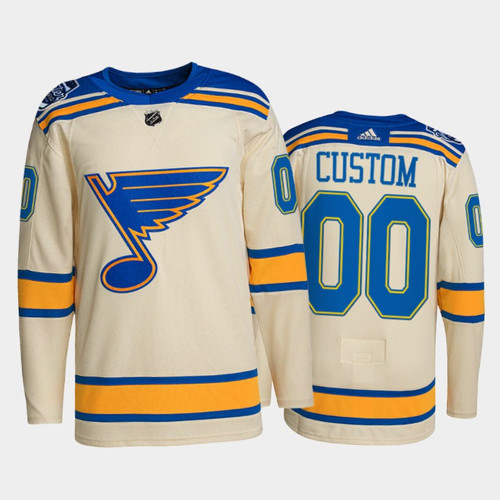 Men's St. Louis Blues Custom #00 2022 Winter Classic Cream  Jersey