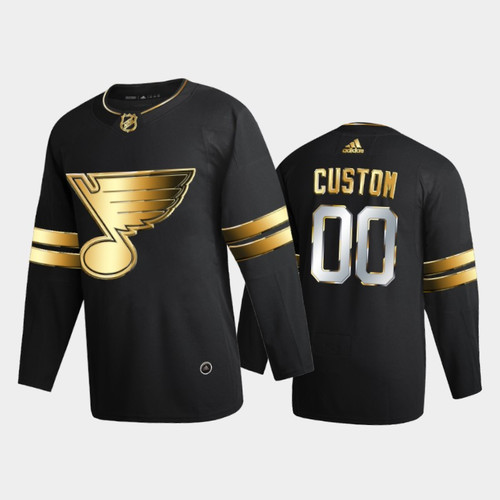 Men's St. Louis Blues Custom #00 2020-21 Golden Edition Black Limited  Jersey