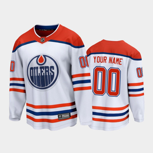 Men's Edmonton Oilers Custom #00 Special Edition White 2021 Jersey