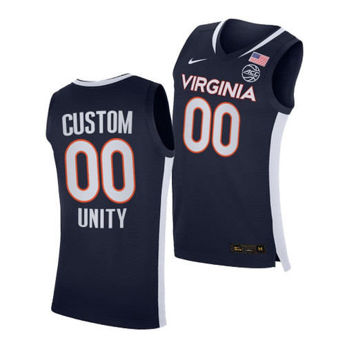 Virginia Cavaliers Custom Navy 2021 Unity Road Secondary Logo Jersey Men