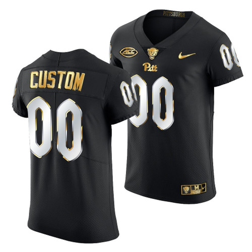 Youth's Custom #00 Pitt Panthers Black Golden Edition Jersey 2021-22 Limited Football