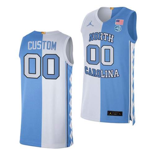 Custom Unc Basketball Jersey, Youth Custom North Carolina Tar Heels 2021 Split Edition Jersey Blue White Special