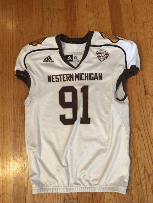 Western Michigan Football Jersey, Game Worn Western Michigan Broncos Football Custom Jersey