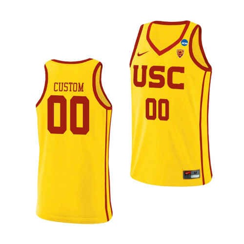 Youth USC Trojans Custom Yellow 2021 March Madness Sweet 16 Alternate Jersey