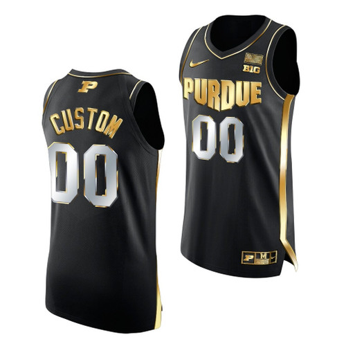 Youth Purdue Boilermakers Custom #00 Black  Basketball Jersey 2021-22 Golden Edition