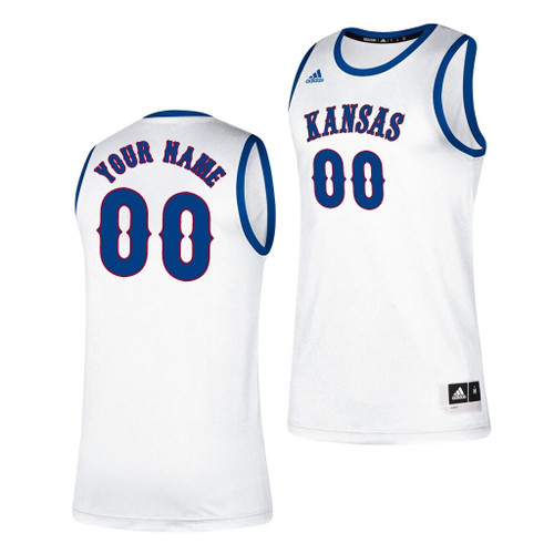 Kansas Jayhawks Custom White Classic Men's College Basketball Jersey