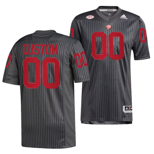 Youth NC State Wolfpack Custom #00 Grey Light it Red Jersey Reverse Retro