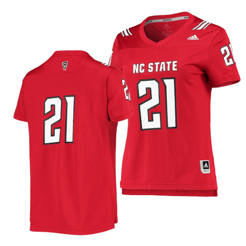 NC State Wolfpack Custom 21 Red College Football Replica Jersey Women