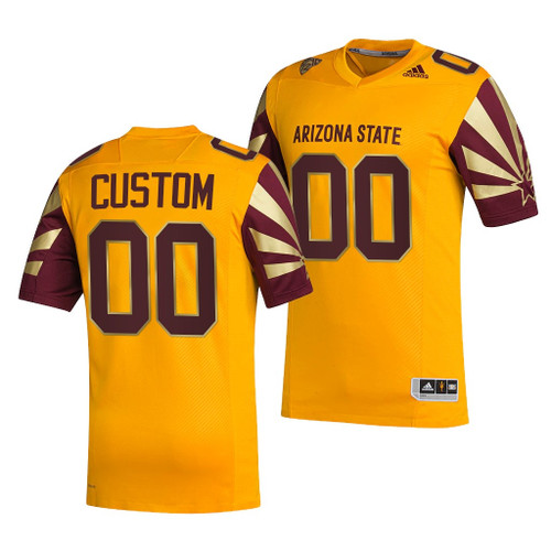 Men's Arizona State Sun Devils Custom #00 Gold Reverse Retro Jersey Alternate Uniform