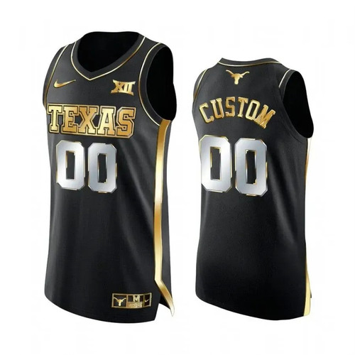 YOUTH TEXAS LONGHORNS CUSTOM 2021 MARCH MADNESS JERSEY BLACK GOLDEN