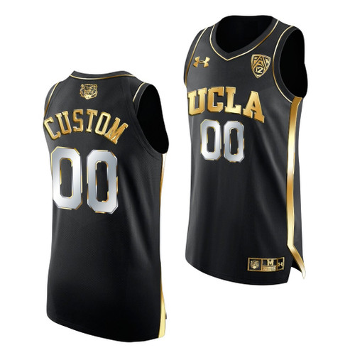 Men's Custom UCLA Bruins 2021 March Madness Elite 8 Black Golden  Jersey