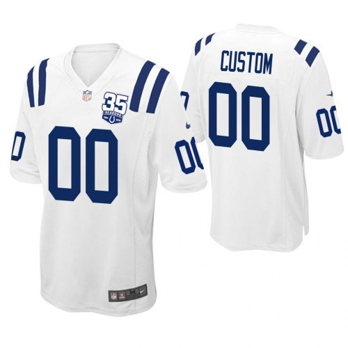 Custom Nfl Jersey, Youth Indianapolis Colts White 35th Anniversary Game Customized Jersey