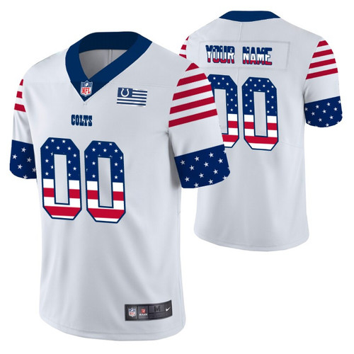 Custom Nfl Jersey, Youth Indianapolis Colts Custom White Independence Day Vapor Limited Jersey