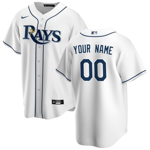 Youth Tampa Bay Rays White Home Custom Jersey