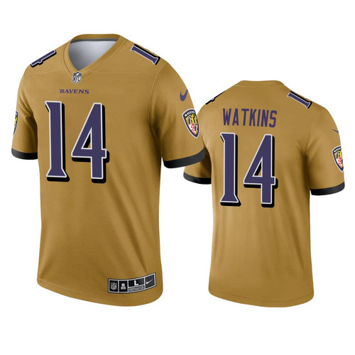 Baltimore Ravens Sammy Watkins Gold 2021 Inverted Legend Jersey