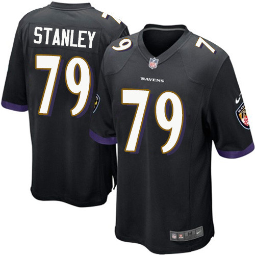Youth Baltimore Ravens 79 Ronnie Stanley Game Black Alternate Jersey