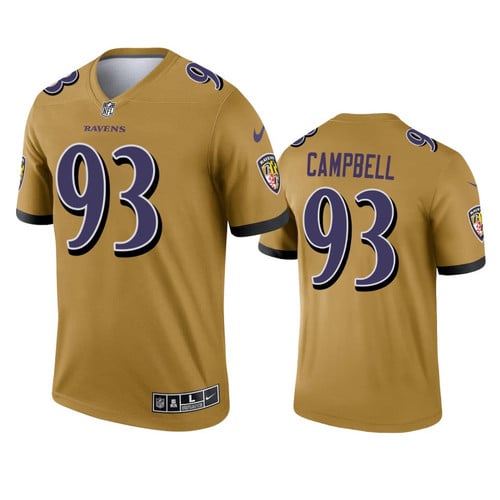 Baltimore Ravens Calais Campbell Gold 2021 Inverted Legend Jersey - Youth