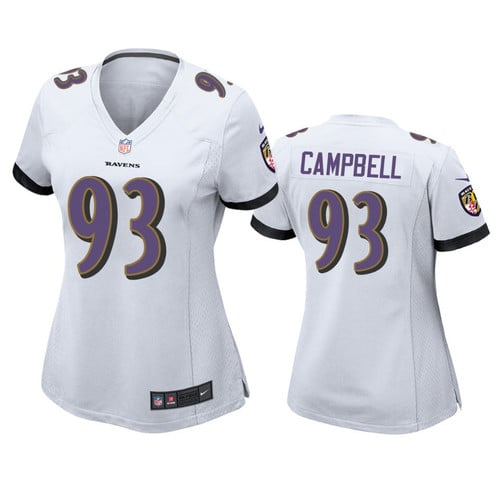 Women's Baltimore Ravens Calais Campbell White Game Jersey