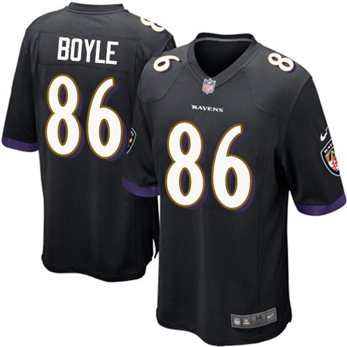 Men's Baltimore Ravens 86 Nick Boyle Game Black Alternate Jersey