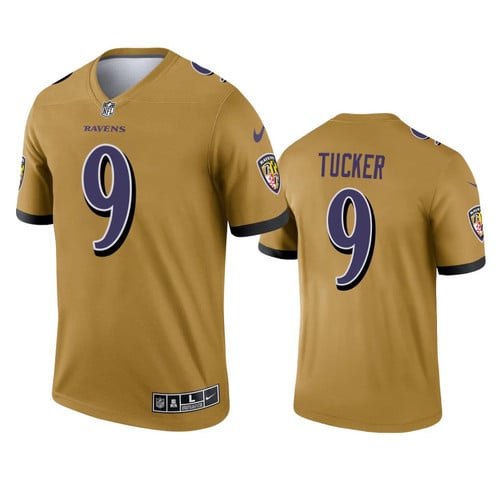 Baltimore Ravens Justin Tucker Gold 2021 Inverted Legend Jersey - Youth