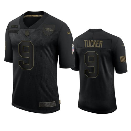 Baltimore Ravens Justin Tucker Black 2020 Salute To Service Limited Jersey