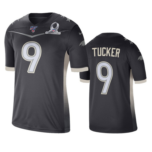 Baltimore Ravens Justin Tucker Anthracite AFC 2020 Pro Bowl Game Jersey