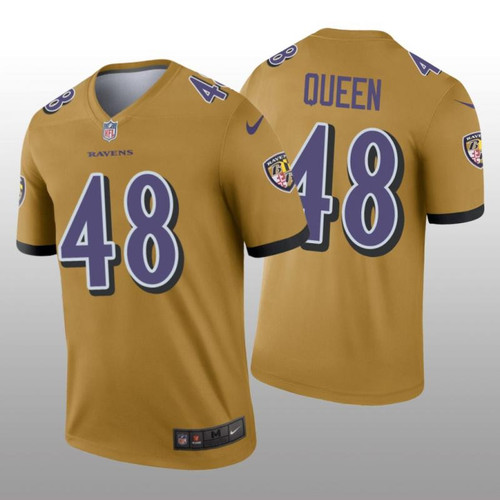 Baltimore Ravens #48 Patrick Queen Gold Jersey Inverted Legend - Men's