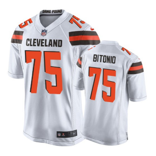 Cleveland Browns #75 Joel Bitonio White Game Jersey - Men's
