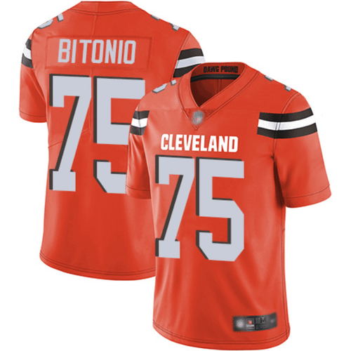 Limited Youth Joel Bitonio Orange Alternate Jersey - #75 Football Cleveland Browns Vapor Untouchable