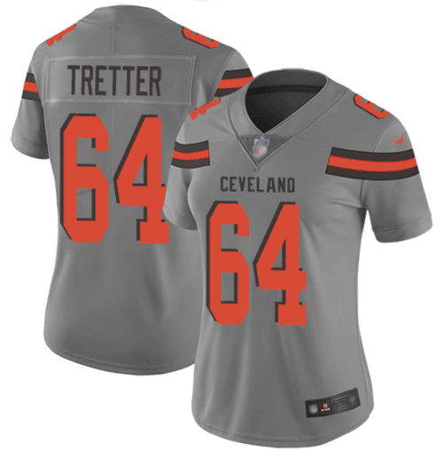 Limited Women's JC Tretter Gray Jersey - #64 Football Cleveland Browns Inverted Legend