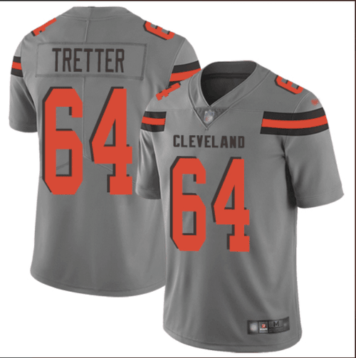 Limited Youth JC Tretter Gray Jersey - #64 Football Cleveland Browns Inverted Legend