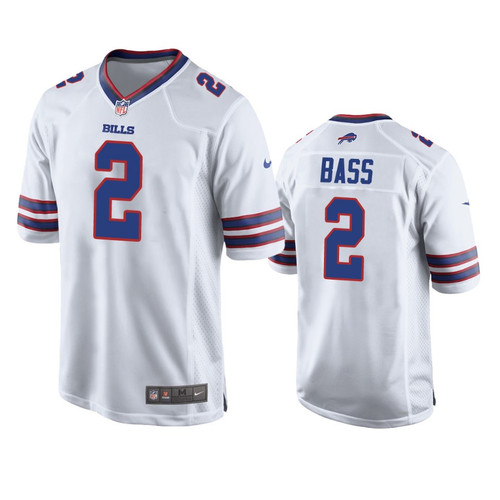 Men's Buffalo Bills Tyler Bass White Game Jersey