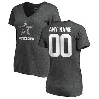 Dallas Cowboys NFL Pro Line Women's Customized One Color T-Shirt - Ash
