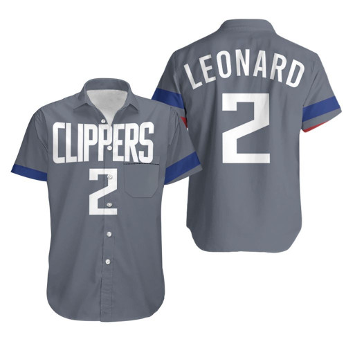 Clippers Kawhi Leonard 2020-21 Earned Edition Gray jersey inspired style Hawaiian Shirt