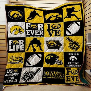 NCAA Iowa Hawkeyes 3D Customized Personalized Quilt Blanket 441  Size Single, Twin, Full, Queen, King, Super King  , NCAA Quilt Blanket 
