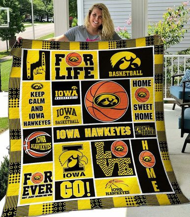NCAA Iowa Hawkeyes 3D Customized Personalized Quilt Blanket 453  Size Single, Twin, Full, Queen, King, Super King  , NCAA Quilt Blanket 