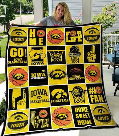NCAA Iowa Hawkeyes 3D Customized Personalized Quilt Blanket 450  Size Single, Twin, Full, Queen, King, Super King  , NCAA Quilt Blanket 