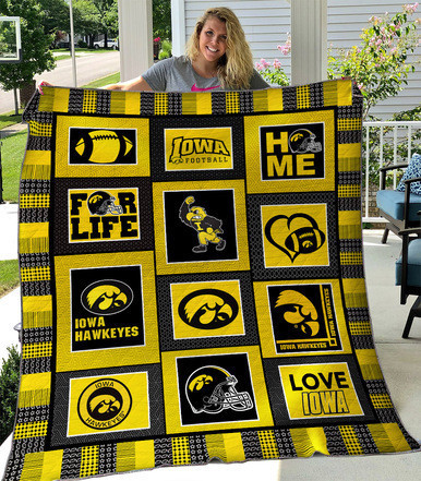 Iowa Hawkeyes 1 Quilt Blanket TH1607 Fan Made Size Single, Twin, Full, Queen, King, Super King  , NCAA Quilt Blanket 