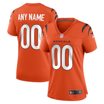 Custom Nfl Jersey, Women's Orange Cincinnati Bengals Alternate Game Custom Jersey