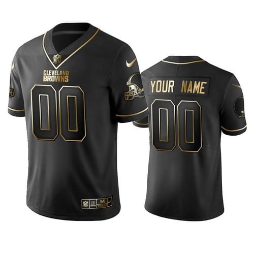 Custom Nfl Jersey, 2019 Cleveland Browns Custom Black Golden Edition Vapor Untouchable Limited Jersey - Men's