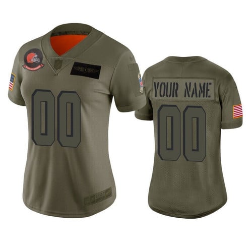 Custom Nfl Jersey, Women's Cleveland Browns Custom Camo 2019 Salute to Service Limited Jersey