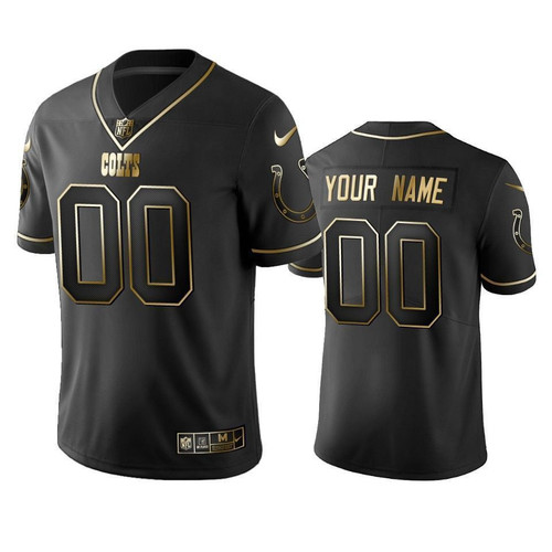 Custom Nfl Jersey, 2019 Indianapolis Colts Custom Black Golden Edition Vapor Untouchable Limited- Men's Jersey