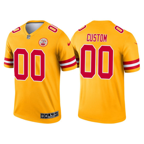 Custom Nfl Jersey, Youth Custom Kansas City Chiefs 2021 Inverted Legend Jersey - Yellow