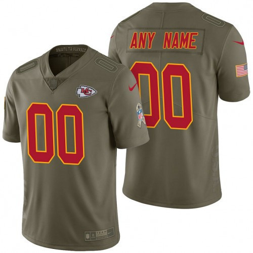 Custom Nfl Jersey, Youth Kansas City Chiefs Olive 2017 Salute to Service Game Customized Jersey