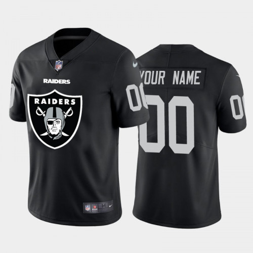 Custom Nfl Jersey, Men's Las Vegas Raiders Customized Black 2020 Team Big Logo Stitched Limited Jersey