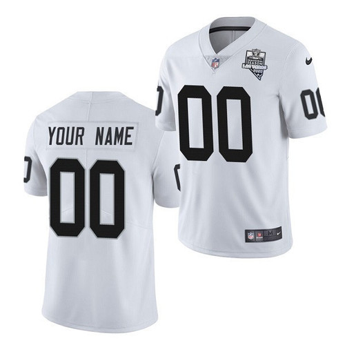 Custom Nfl Jersey, Men's Las Vegas Raiders Customized 2020 White Inaugural Season Vapor Limited Stitched Jersey