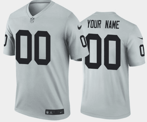Custom Nfl Jersey, Men's Las Vegas Raiders Customized Grey Inverted Legend Stitched Jersey
