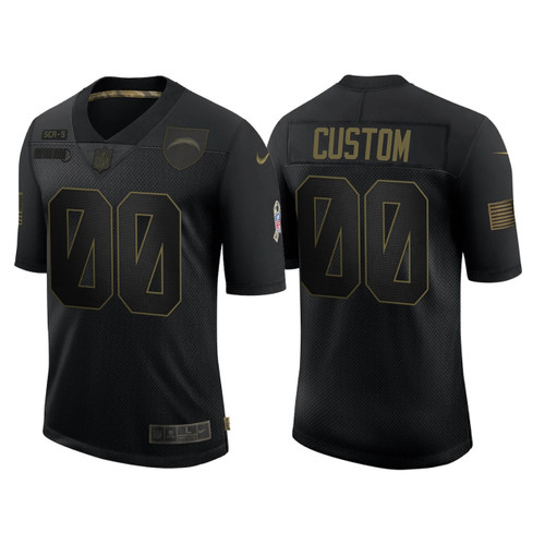 Custom Nfl Jersey, Youth Custom Los Angeles Chargers 2020 Salute To Service Limited Jersey - Black