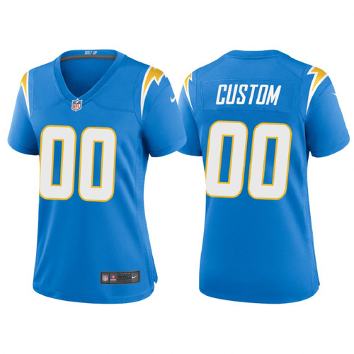 Custom Nfl Jersey, Women Los Angeles Chargers Custom 2020 Powder Blue Game Jersey